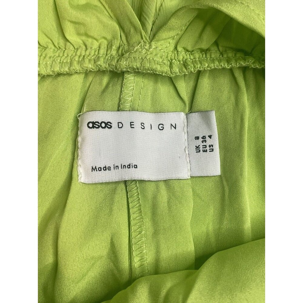 ASOS Design Gladiator Lime Green Sundress Size 4 Midi Flowing Get Noticed! - Picture 5 of 11